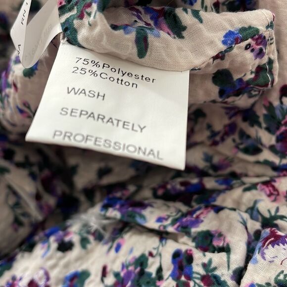 70/21 Off-Shoulder floral print puff sleeve crop top Size M - Picture 7 of 9